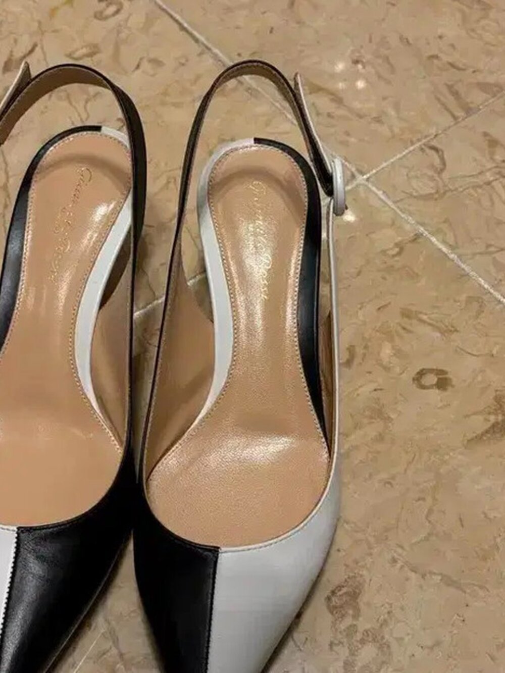 Gianvito Rossi Black & White Leather Heels